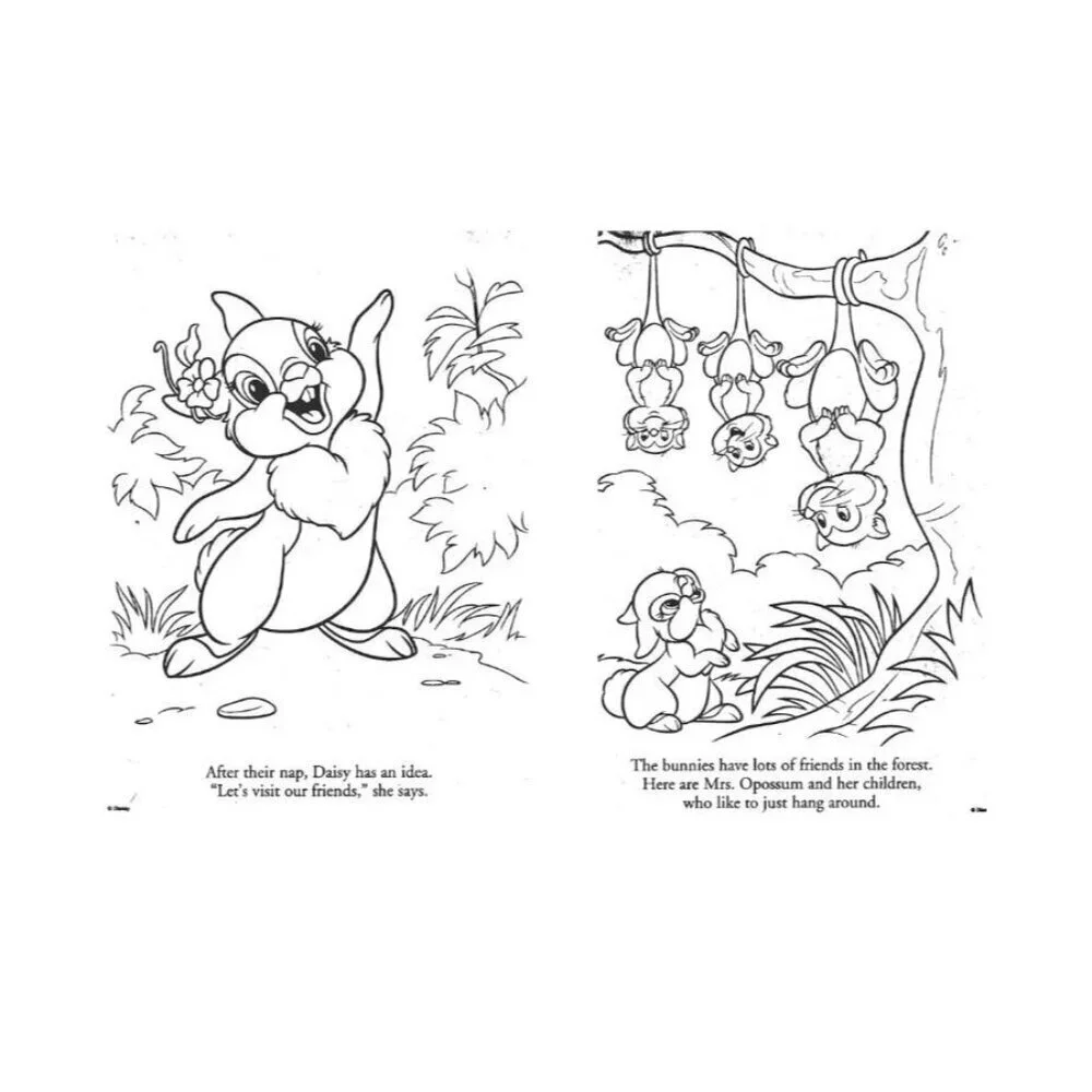 Easter Blooms Disney Bambi Thumper Rabbit Bunny Bunnies Spring Coloring Book